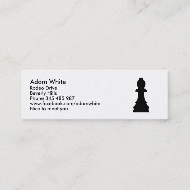 Chess pawn mini business card (Front)