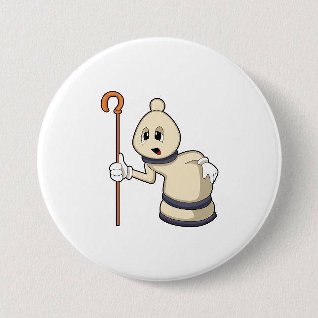 Chess piece Bishop at Chess 3 Inch Round Button (Front)