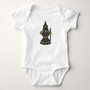 Chess piece Bishop at Chess with Staff Baby Bodysuit
