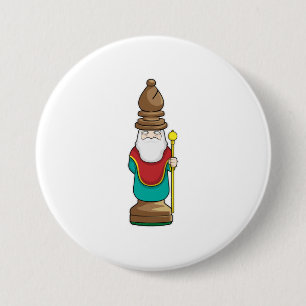 Chess piece Bishop Chess 3 Inch Round Button