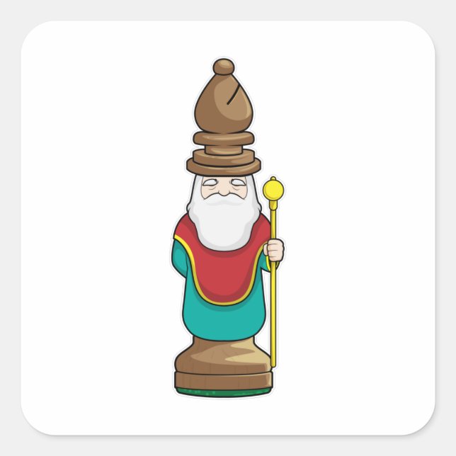 Chess piece Bishop Chess Square Sticker (Front)