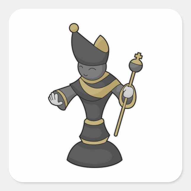 Chess piece Bishop Staff Chess Square Sticker (Front)