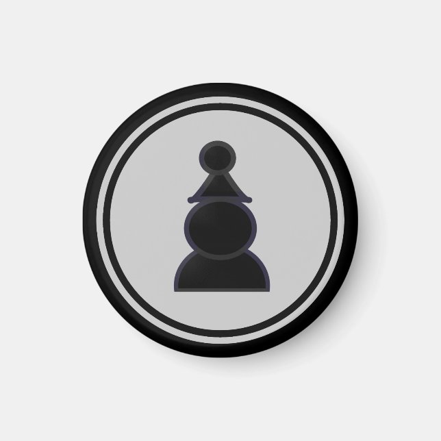 Chess Piece Black Pawn Magnet (Front)