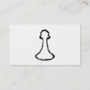 Chess Piece. Black Sketch. Business Card