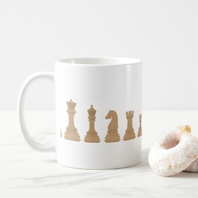 Chess Piece Board Game Coffee Mug (With Donut)