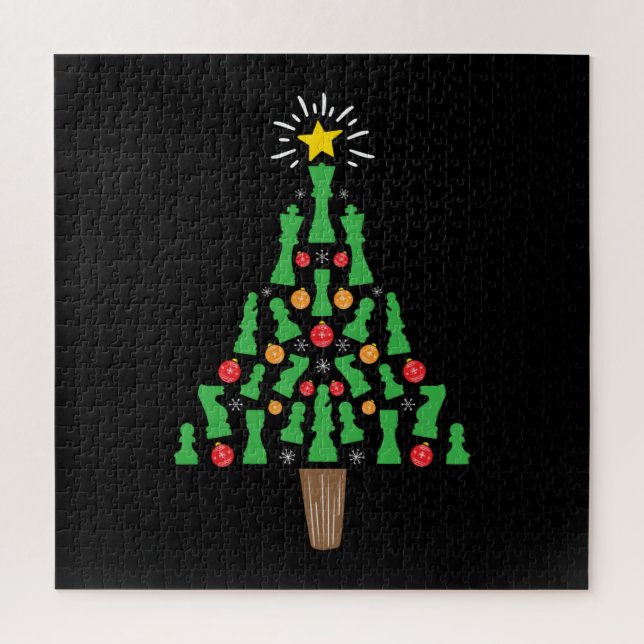 Chess Piece Christmas Tree Jigsaw Puzzle (Vertical)