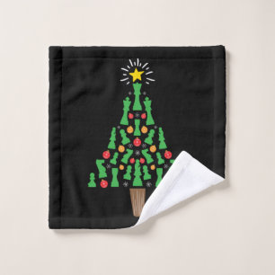 Chess Piece Christmas Tree Wash Cloth