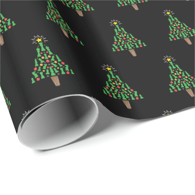 Chess Piece Christmas Tree Wrapping Paper (Roll Corner)