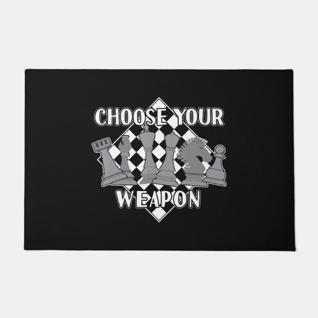 chess piece game strategy gift  a chess player doormat (Front)
