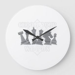 Chess Piece Game Strategy Gift A Chess Player Large Clock