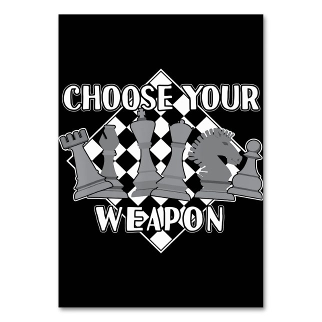 chess piece game strategy gift  a chess player table number (Front)