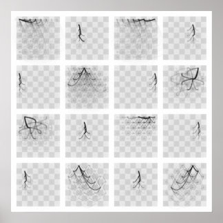 Chess Piece Journeys (Black's Pieces, Square) Poster