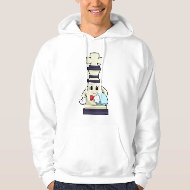 Chess piece King as Waiter with Towel Hoodie (Front)