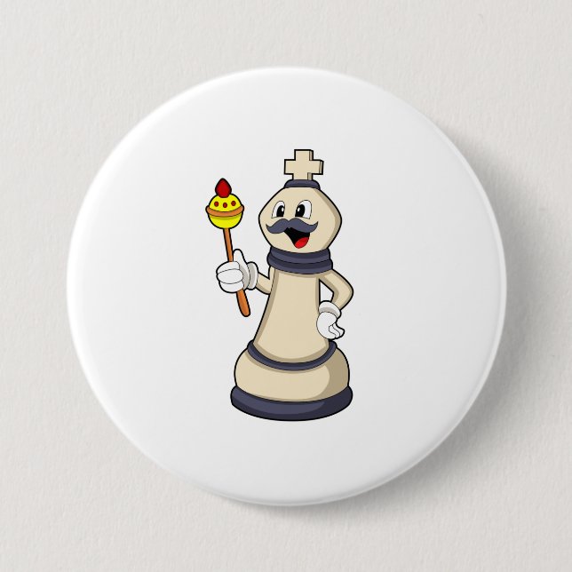 Chess piece King at Chess.PNG 3 Inch Round Button (Front)