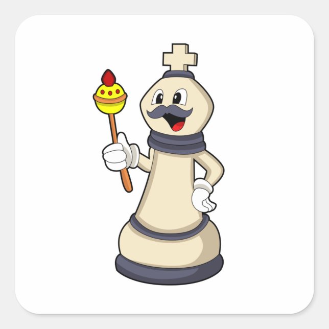 Chess piece King at Chess.PNG Square Sticker (Front)
