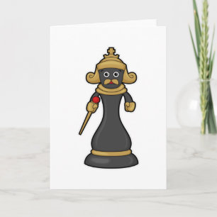 Chess piece King at Chess with Staff Card