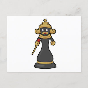 Chess piece King at Chess with Staff Postcard