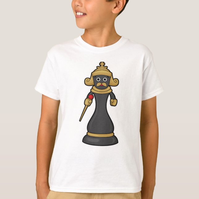 Chess piece King at Chess with Staff T-Shirt (Front)
