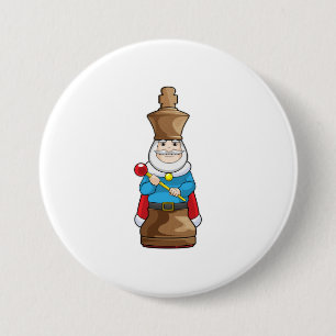 Chess piece King Chess 3 Inch Round Button