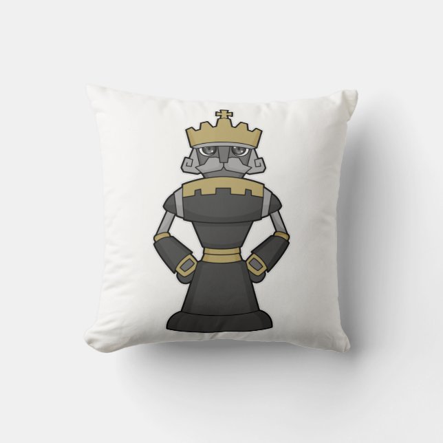 Chess piece King Crown Chess Throw Pillow (Front)