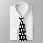 Chess piece pattern black and white neck tie<br><div class="desc">Chess piece pattern black and white neck tie. Cool Birthday or Father's Day gift idea for men. Clothing accessories with chess horse symbol / knight board game icon. Fun present for chess players,  coach,  teacher,  fan,  chess lover,  wedding groom,  son etc. Customizable colour.</div>