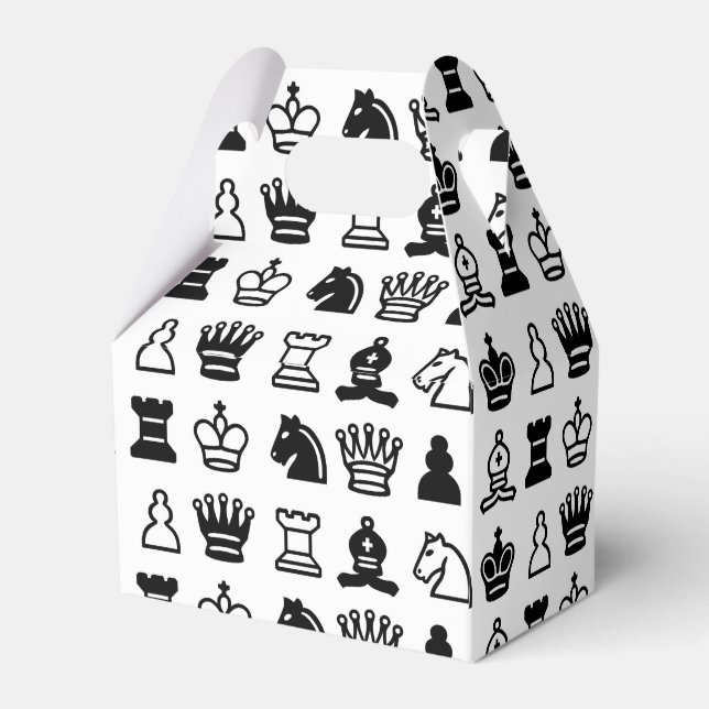 Chess Piece Pattern Favor Box (Back Side)