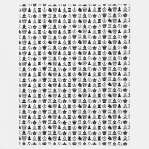 Chess Piece Pattern Fleece Blanket