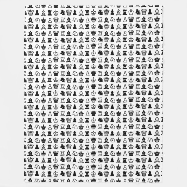 Chess Piece Pattern Fleece Blanket (Front)