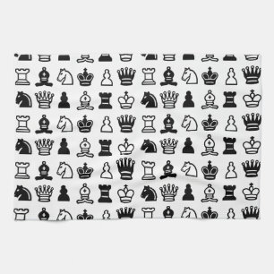 Chess Piece Pattern Kitchen Towel