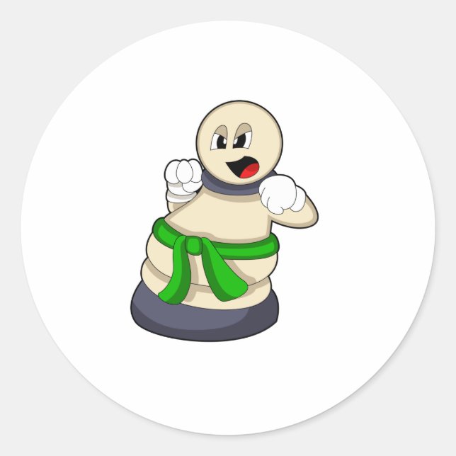 Chess piece Pawn at Chess Classic Round Sticker (Front)