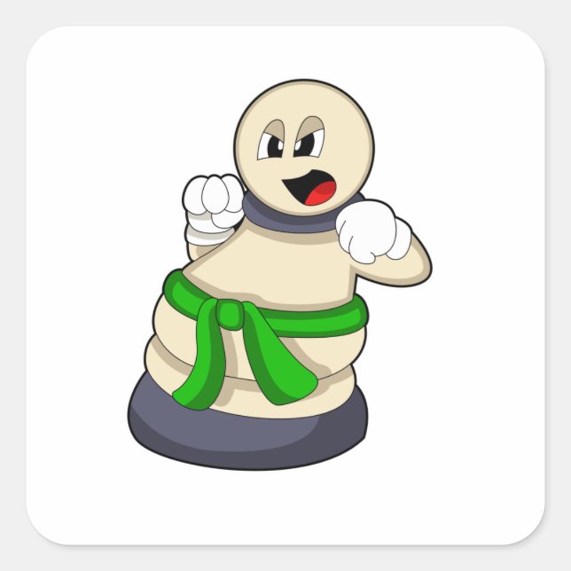 Chess piece Pawn at Chess Square Sticker (Front)