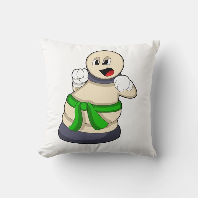Chess piece Pawn at Chess Throw Pillow (Front)