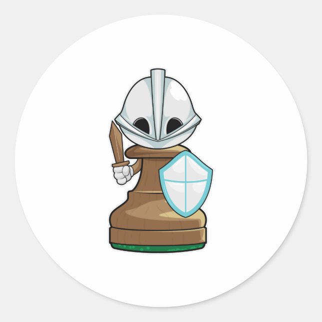 Chess piece Pawn Chess Classic Round Sticker (Front)