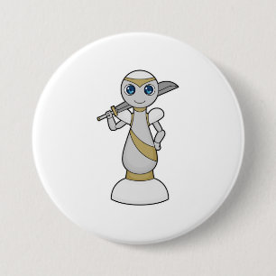 Chess piece Pawn Sword Chess 3 Inch Round Button