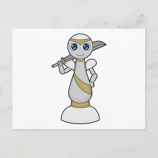 Chess piece Pawn Sword Chess Postcard (Front)