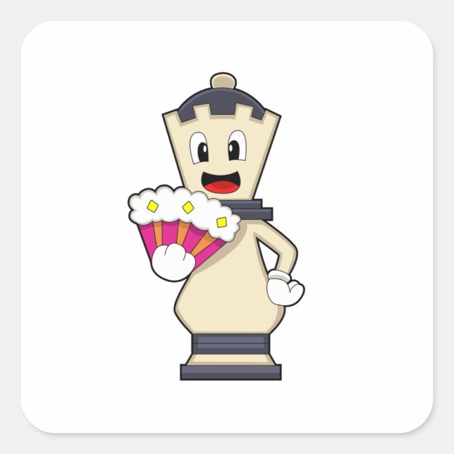 Chess piece Queen at Chess.PNG Square Sticker (Front)
