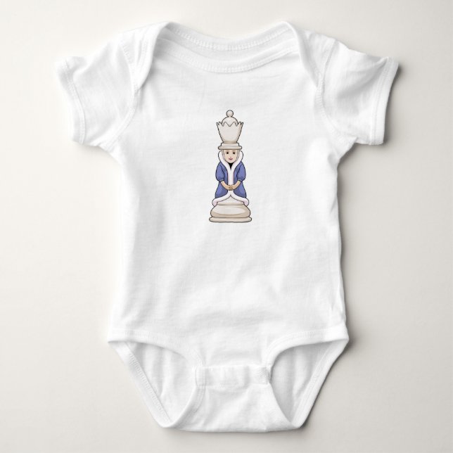 Chess piece Queen Chess Baby Bodysuit (Front)