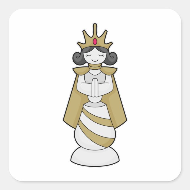 Chess piece Queen Crown Chess Square Sticker (Front)