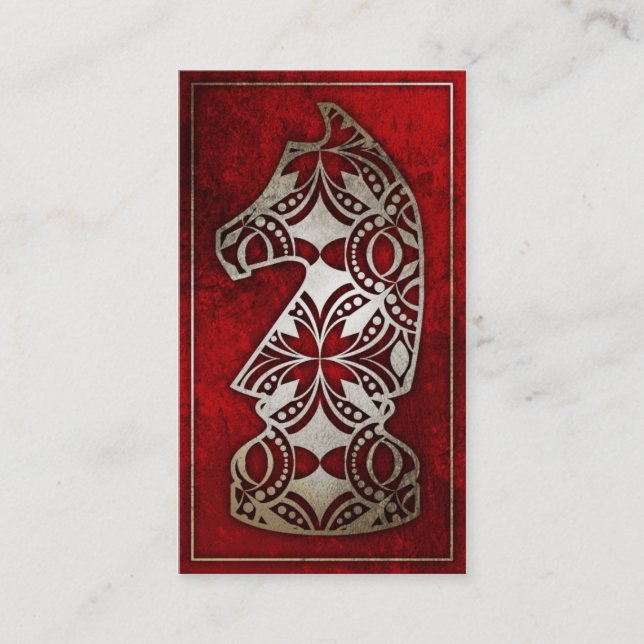 Chess Piece - Red Knight Business Card (Front)