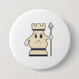 Chess piece Rook at Chess.PNG 3 Inch Round Button