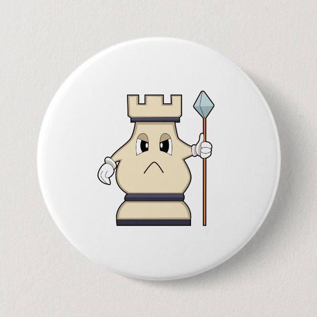 Chess piece Rook at Chess.PNG 3 Inch Round Button (Front)