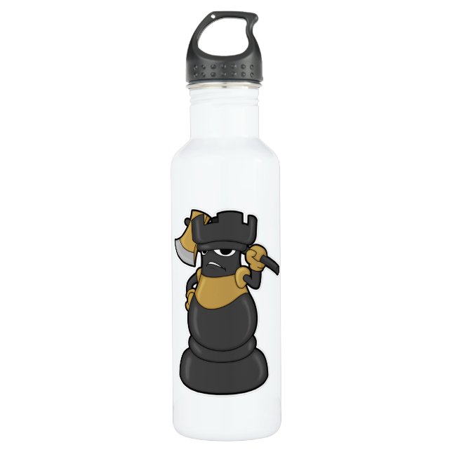Chess piece Rook at Chess with Axe 710 Ml Water Bottle (Front)