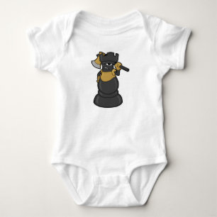 Chess piece Rook at Chess with Axe Baby Bodysuit