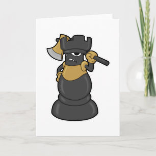 Chess piece Rook at Chess with Axe Card
