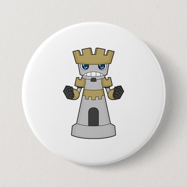 Chess piece Rook Chess 3 Inch Round Button (Front)