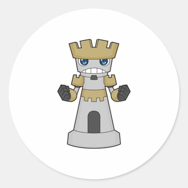 Chess piece Rook Chess Classic Round Sticker (Front)