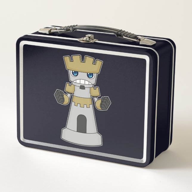 Chess piece Rook Chess Metal Lunch Box (Front)