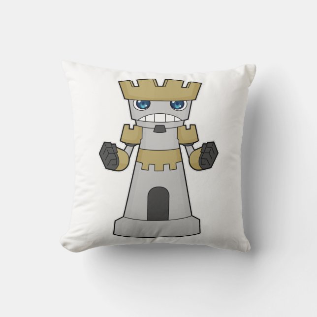 Chess piece Rook Chess Throw Pillow (Front)
