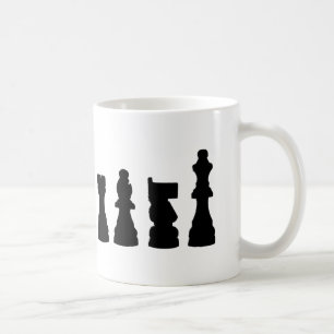 Chess piece silhouette design coffee mug