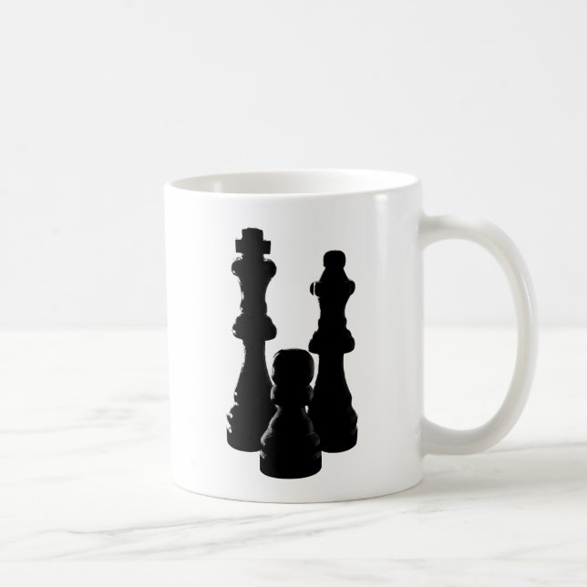 Chess Piece silhouette design Coffee Mug (Right)